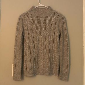 White House Black Market Gray Beaded Sweater
